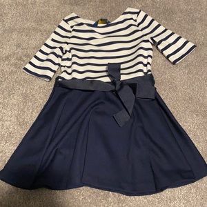 Polo by Ralph Lauren Navy and White Striped Kids Dress